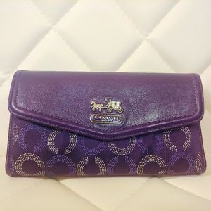 Coach Wallet + Checkbook Holder Round C Print